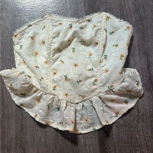 SHEIN Cream Ruched Skirt